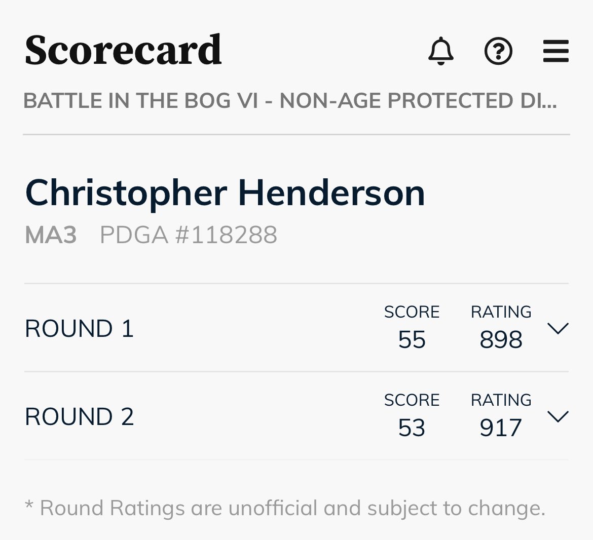 hendo925's tweet photo. My first tournament averaging over 900 rated! My first podium finish—tied for 3rd! I know I’m never going to be pro, but it’s nice to see that I’m getting better with tournament play! #improvement #discgolf #feelthepressure #puttfordough https://t.co/cCQHYaDdjN