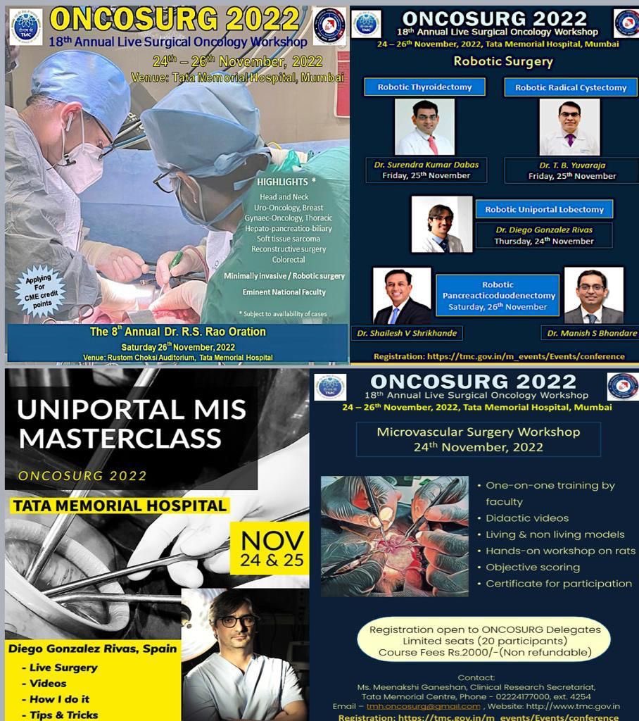 drsabita's tweet image. We are exactly one week away from our live surgical oncology workshop! 
Register at tmc.gov.in/m_conference_n…