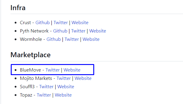 <a href="/Aptos_Network/">Aptos Network (has moved to Aptos!)</a> has released the official list of projects in the Aptos Ecosystem. 

BlueMove is very proud to be one of those projects.

Link: github.com/aptos-foundati…