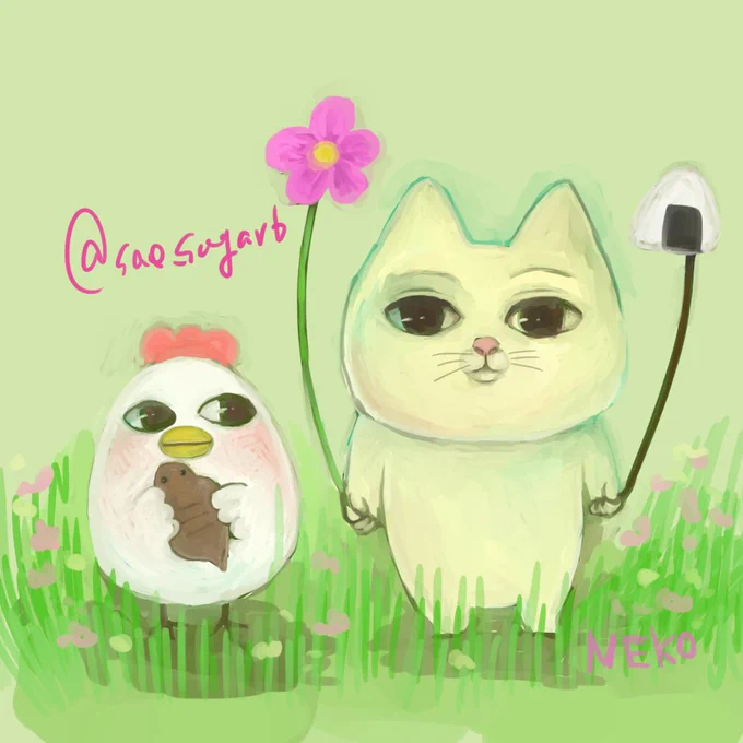 自分が描く時に、デジタルだと厚塗り風が好きなのと緑背景が好きなのがわかったのです 