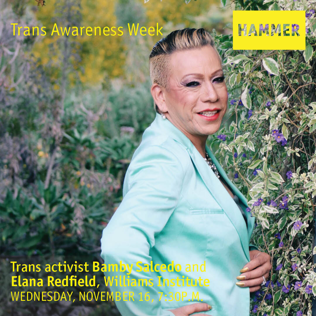 hammer_programs's tweet image. Tonight!  In honor of #TransAwarenessWeek, Latina transgender activist and #shero 
@yosoylabamby
 will be in conversation with Elana Redfield of 
@williamspolicy
 at the 
@hammer_museum
! #TransAwareness #TransLatinaPower #TransLatinaCoalition