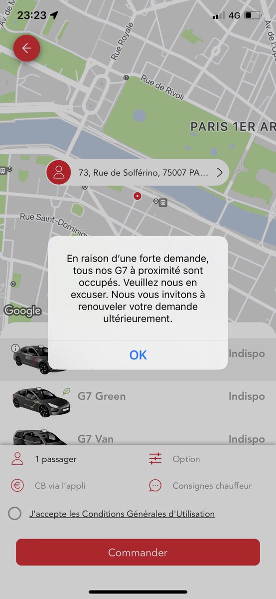 Pardon <a href="/TAXISG7/">G7</a> mais être abonnée et recevoir tous les soirs ou je commande ce message ça devient pénible! C infernal!