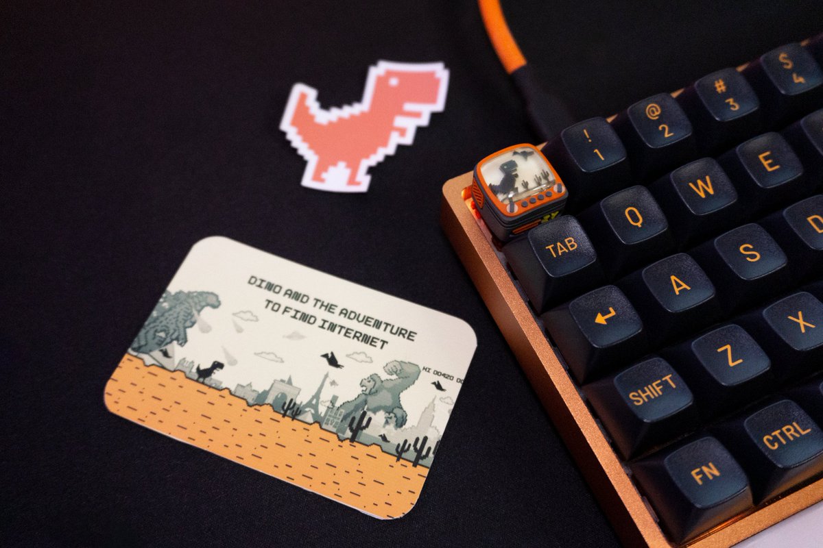 🔸No Internet Dino keycap by @zy.cap

color:carbon

#mechanicalkeyboard #keyboard #mechkeyboard #customkeyboard #desksetup #gamergirl #pcsetup #customkeycaps #keyboardsetup #gamingkeyboard #deskdecor #keyboardwireless #keyboards #artisan #artisankeycap
