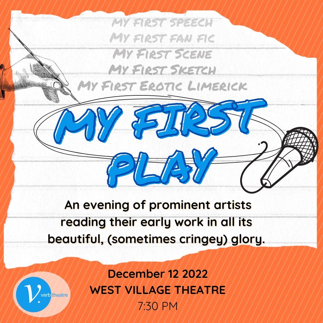 UPCOMING EVENT!

Our first event of the 2022/2023 season is My First Play! 
Monday December 12th @ 7:30.

An evening of beloved artists reading their early work. Sure to be beautiful, hilarious, and (sometimes) cringey.

Tickets and full details in our linktree!
