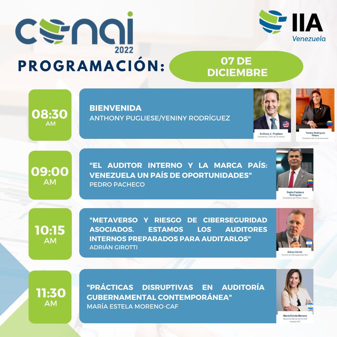 IIAVzla's tweet photo. 📆Programación 07 de diciembre CONAI 2022 https://t.co/8fQRgEJ879