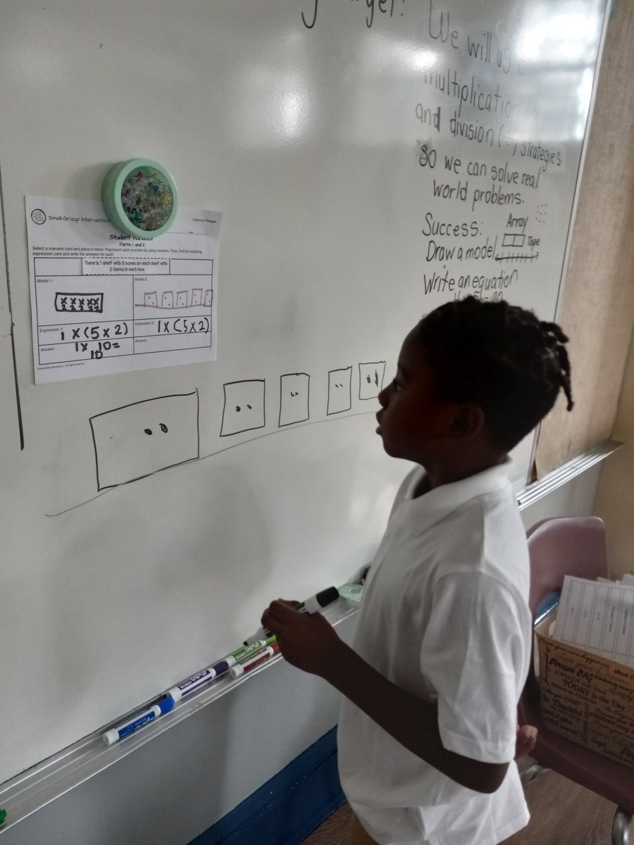 Grade 3 Math ELP @HCPSGraham ...what strategies can we use to multiply? 🤔.. array..tape model...number line... ? @HCPSElemMath1 @TransformHCPS @RickGrayes @eric_felder77 @KagelHothem