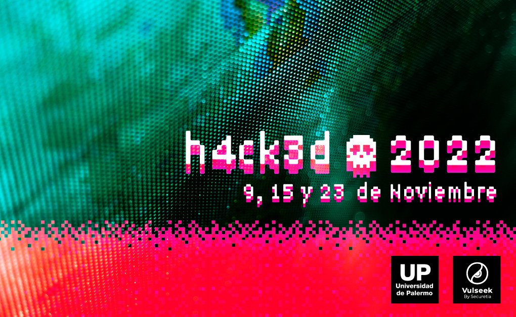 En #h4ck3d 2022 tendrás la oportunidad de participar en un increíble💻#CTF #online🚩que contará con #challenges de reversing, #crypto, #web, #stego y más, para desafiar tu #ingenio.

📲Registrate en ctf.h4ck3d.org

#ciberseguridad <a href="/Udepalermo/">Universidad de Palermo</a> <a href="/UPingenieria/">Facultad de Ingeniería UP</a>