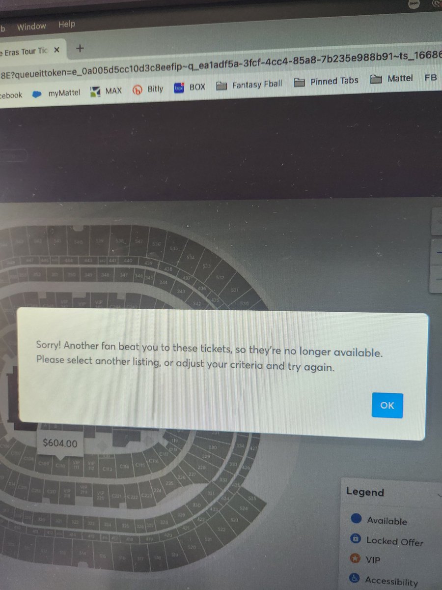 nataintransit's tweet photo. This error message is ridiculous @Ticketmaster https://t.co/TO9xHCWilH