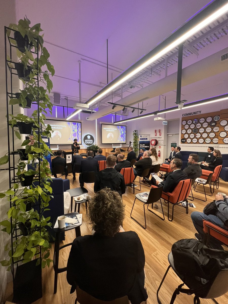 _southstart's tweet photo. Full house this morning at @stoneandchalk @AustCyber breakfast ft @benji_potter  @YSGovRiskSec @duariv @Fivecast @CyberCX @ISACA_Adelaide @CyberOpsAU @DIIS_SA exploring the #growth of the Australian #Cyber Industry

#STARTUPWEEK #SOUTHSTART https://t.co/a6EP35ORG2