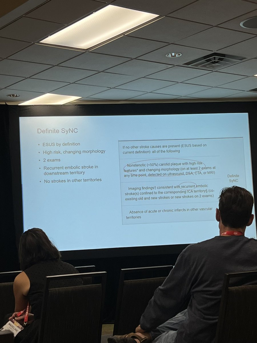 Finally Dr. Liang discusses an imp topic- non-stenotic athero plaques 
💡vulnerable plaques don’t always cause severe stenosis
💡ulcerated plaque, IPH, fibrous cap rupture, lipid rich core, plaque thickness+echolucency = high risk features🤯
💡SyNC criteria developed by Calgary