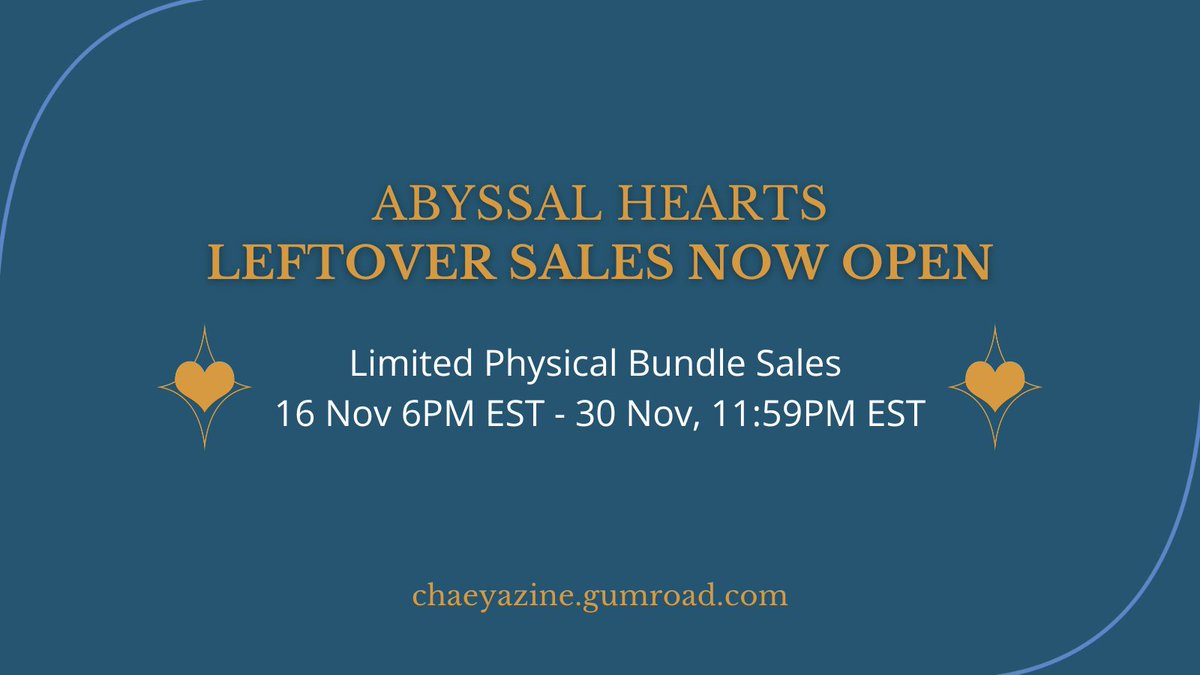 Leftover Sales are now Open! ✨

Limited physical bundles of Chaeya content are available to purchase until 30 November~

🛒 chaeyazine.gumroad.com