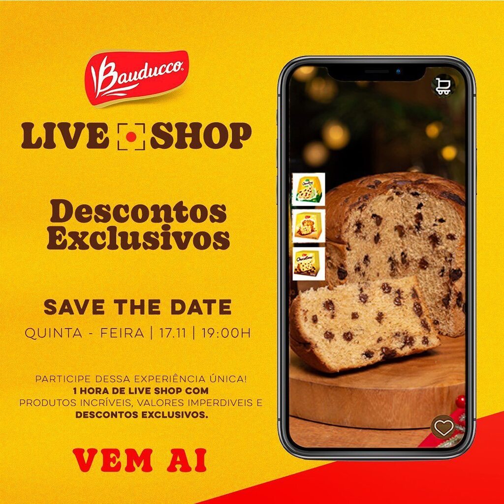 AMPFY's tweet photo. Quem já está ansioso para o Natal? 🎄

É nesse clima natalino que a @bauducco convida para a Live Shop com produtos incríveis, valores imperdíveis e descontos exclusivos.

Participe dessa experiência única!! 
Save the date 💛 17/11 às 19h https://t.co/nPvdbPW6Hg https://t.co/wY2lbwc3tk