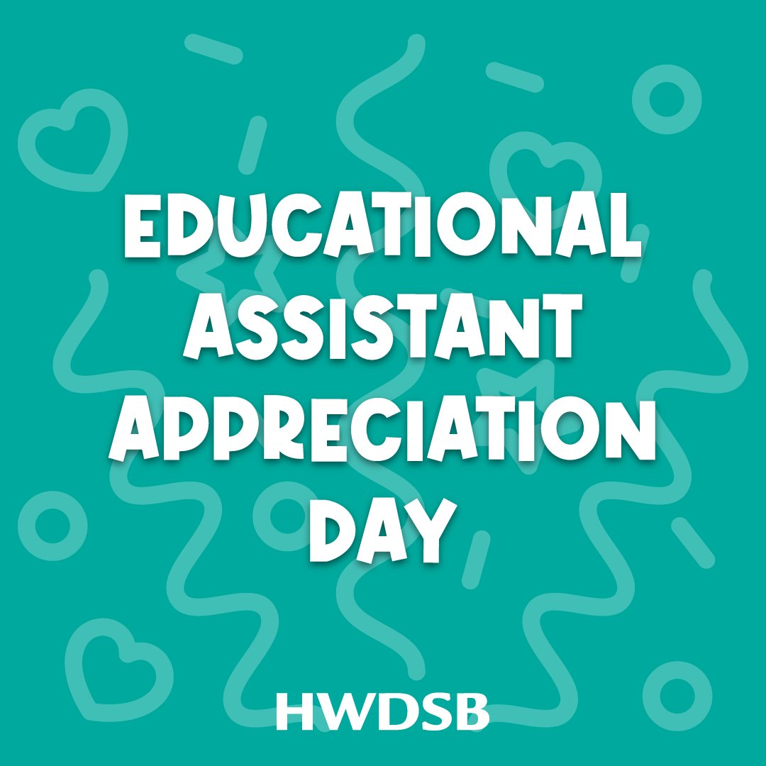 Happy Educational Assistant Appreciation Day! 

To the EAs of HWDSB, thank you for improving everyone's days through the sincere relationships you've developed and maintained with students and staff. Entire classrooms and schools benefit from your unwavering support 💙