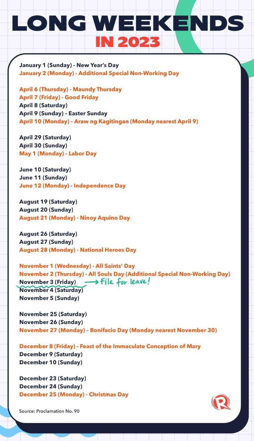 2023 Holidays Rappler – Get Calendar 2023 Update