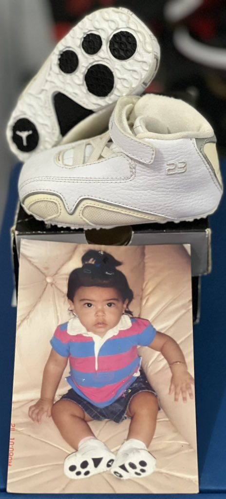 CPHL11's tweet photo. @atmos_usa The year is 07’ &amp; as a young sneakerhead I wanted to share my ❤️ for kicks &amp; gift my baby sister her FIRST pair of Jordans. These TINY Air Jordan 21s that I CHERISH to this day for memories. Her love for kicks was born on that day! #StartEmYoung 

Size 9.5 #atmoscollectorsclub https://t.co/ePCA0sB8nT