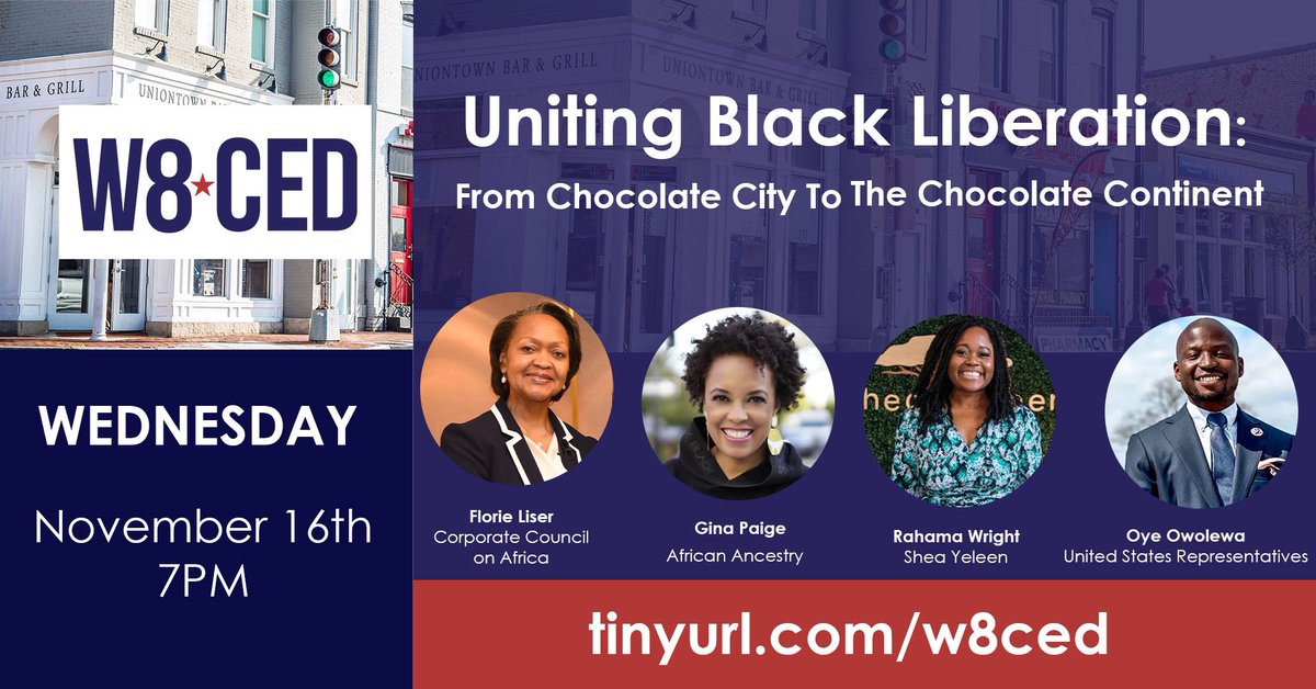 Join Us Today!! 11/16 @ 7:00pm W8CED Town Hall, talks Uniting Black Liberation #w8ced #townhall #ward8 
Registration Zoom link:
us02web.zoom.us/meeting/regist…