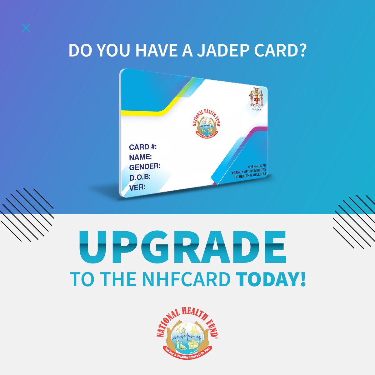 NHFJamaica's tweet photo. NHFCard beneficiaries 60 years and older can access both JADEP and NHF benefits with the card. If you only have a JADEP Card, upgrade to the NHFCard today to access both benefits.
#NHF #NHFJamaica #NationalHealthFund #NHFIsHereForYou #NHFCard #JADEP https://t.co/SnjTn6CX5B