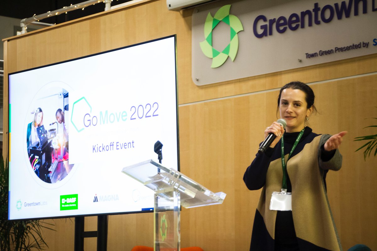 GreentownLabs's tweet image. First up is our own @katherineguesz, Senior Director of Programs, who’s speaking to the role of collaboration in the #automotive industry and the need for innovation across all points in the manufacturing value chain #Greentown #GoMove2022