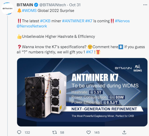 MiningSeb's tweet photo. @BITMAINtech You guys posted 2 of those contests. For this one (the second contest), only the first to guess would win a K7. 
However, for the first contest, you didn't mention only the first person would win. So the 5-10 people who guessed right won, right? https://t.co/sZCBbdQrQO