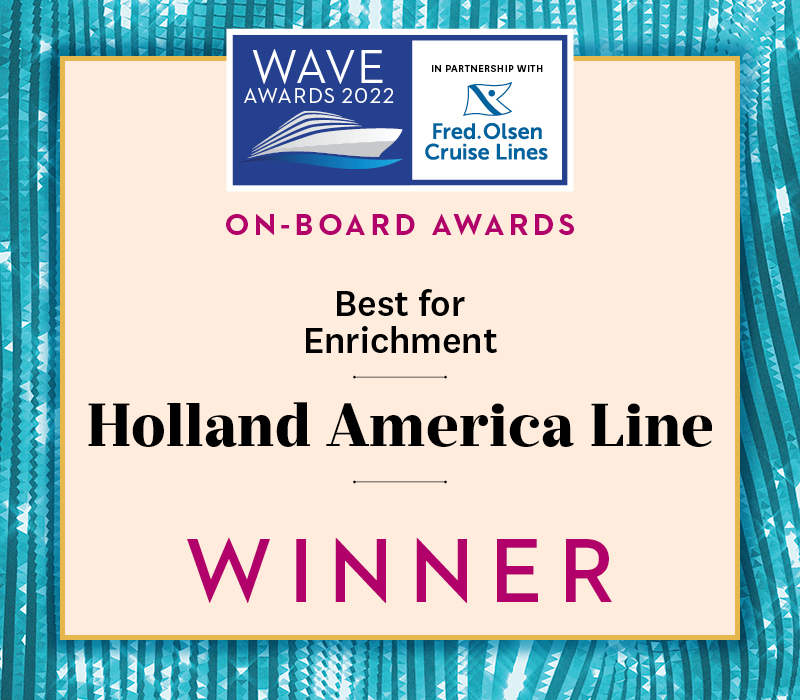 thewaveawards's tweet photo. Proud to present the award for "Best for Enrichment" to @HALcruises! #WaveAwards 🏆🌊 https://t.co/5KxGwErkgy