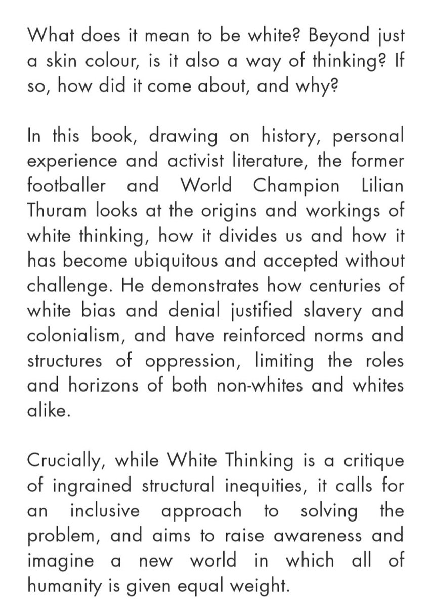 Wow. Lilian Thuram one of the world's best footballers of his age and now a social activist in the fight against racism is coming to Toronto to talk about his book WHITE THINKING: BEHIND THE MASK OF RACIAL IDENTITY. You coming? #TFCLive

varsityblues.universitytickets.com/w/event.aspx?i…