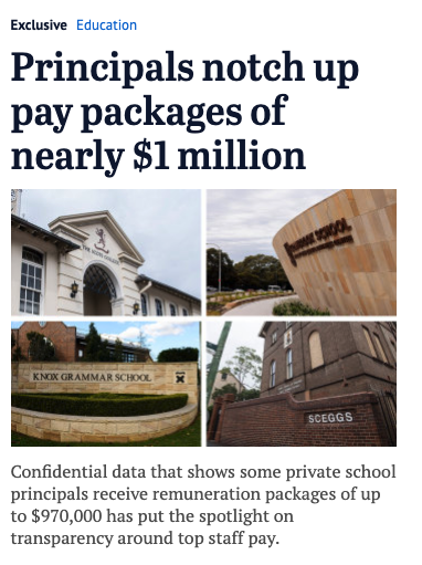 You wouldn't get this headline and story for a CEO managing an organisation of a similar size to these large schools. They deserve every cent!!