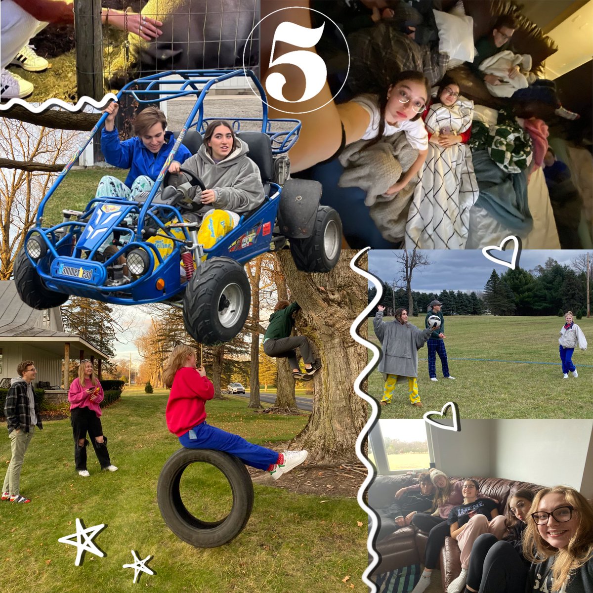 We had such a blast last weekend at our sleepover retreat! We bonded over games, go-carting, volleyball, pizza, movies, singing (of course!), tire swinging, bonfires, Lulu the pig, and keeping warm in the cold! It’s always so great to make memories together as a fifths family <5