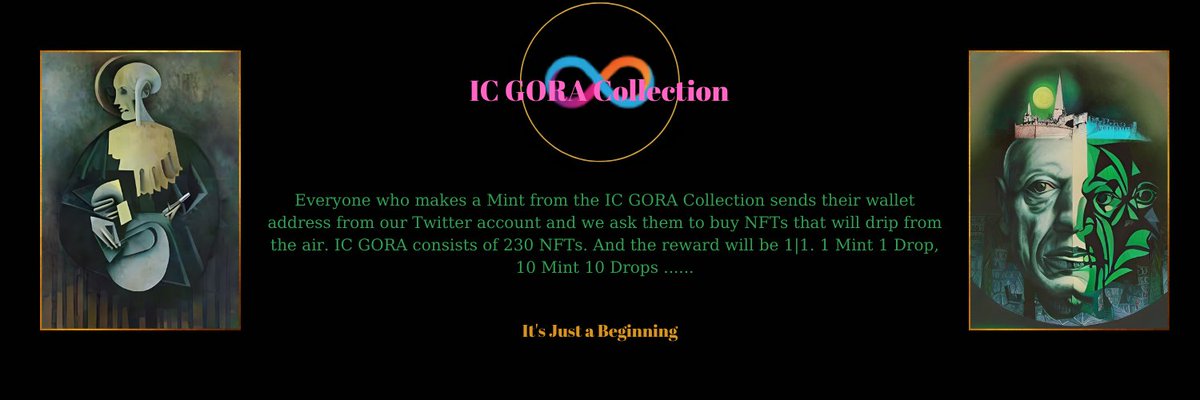 #ic #DFINITY #ICPMintToday #NFTsales #nftcollector #ICPFamily #NFTCommunity #NFTGiveaway #NFTGiveaways
5 NFTs  To win
To Enter:
1️⃣ Follow <a href="/IcProvenance/">ICProvenance</a>&amp; <a href="/ICGORA/">IC Gora</a>
2️⃣ RT &amp; LIKE 💖
3️⃣Tag 3 Friends
Ends in 72⏰
