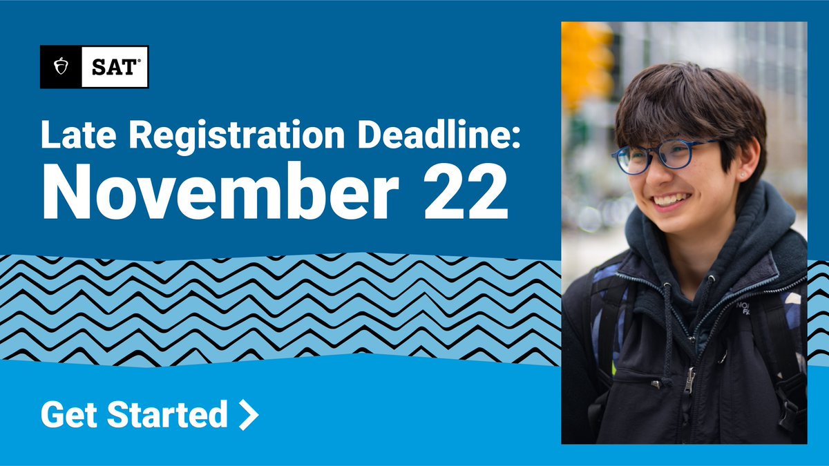 Students in the U.S. have until November 22 to register for the December 3 SAT. Registration closes at 11:59 pm Eastern Time. spr.ly/6011M0QCx