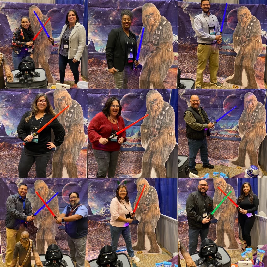 ReviewMed's tweet photo. So much fun seeing everyone at Texas PRIMA this week! Our Chewbacca photoshoot was a big hit - thanks to those who came to grab a lightsaber and snap a picture! https://t.co/DkxbDoXv9C