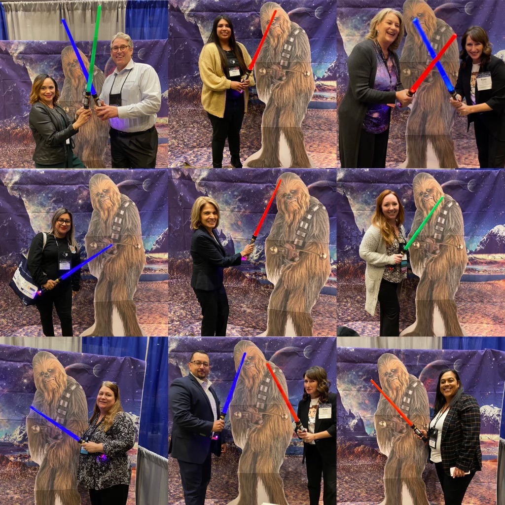 ReviewMed's tweet photo. So much fun seeing everyone at Texas PRIMA this week! Our Chewbacca photoshoot was a big hit - thanks to those who came to grab a lightsaber and snap a picture! https://t.co/DkxbDoXv9C
