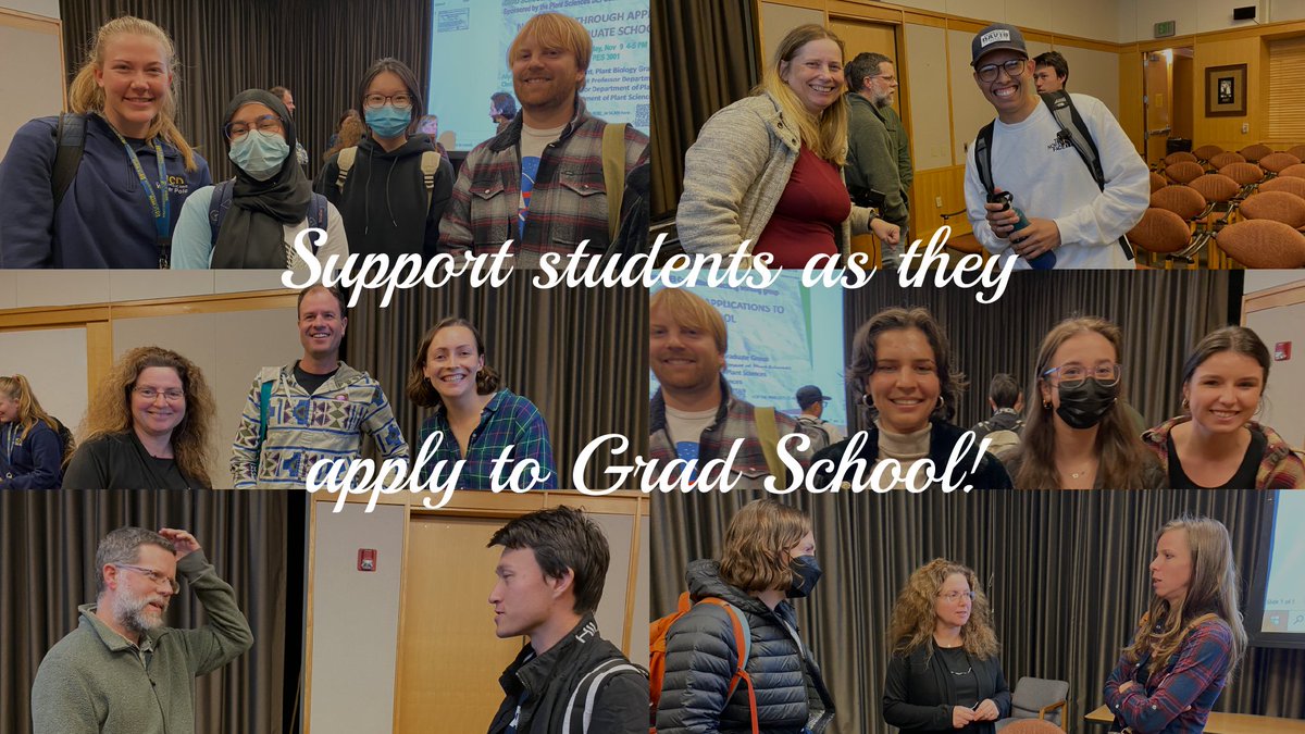 UCDavisPlants's tweet photo. Our Diversity, Equity and Inclusion Committee put together a workshop encouraging undergrads to apply for grad school. Our goal: Broaden the pool of #amazingundergrads pursuing grad studies. Thanks to @GDrakakaki @Plant_Phillips @chdiep @troymagney @AstridVolder
@ucdavis #ucdavis https://t.co/vijHagQHaX