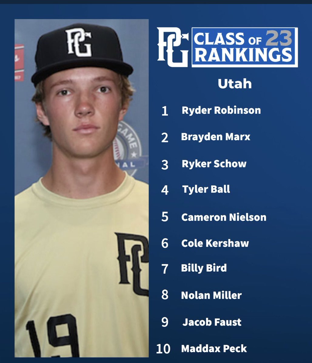 .<a href="/PerfectGameUSA/">Perfect Game USA</a> Utah Class of ‘23 rankings. Congrats to <a href="/BraydenMarx2/">Brayden Marx</a> and <a href="/RykerSchow/">Ryker Schow</a> !!  GO VIKINGS!!
