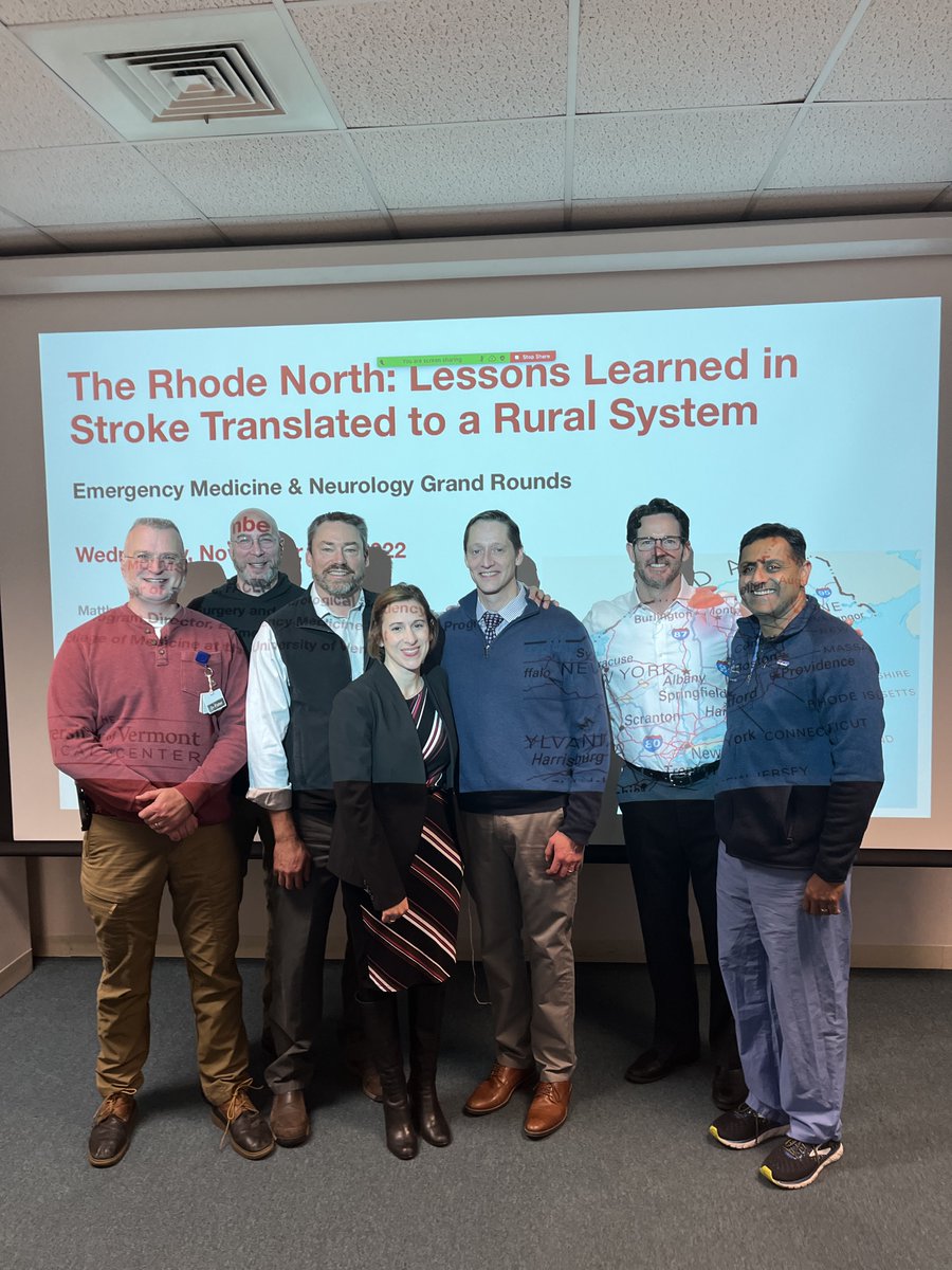 What a joy to see our graduates return to share their wisdom with the next generation. 

Thank you for your wonderful grand rounds "The Rhode North: Lessons Learned in Stroke Translated to a Rural System" and incredible work in Vermont <a href="/SiketMD/">Matthew Siket</a>!