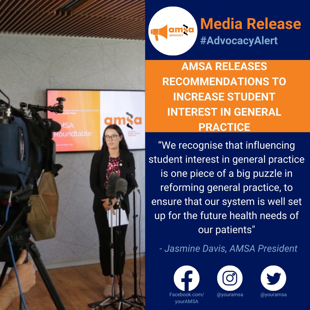 Dr Jasmine Davis (she/her) (@jasminemdavis96) on Twitter photo This week <a href="/yourAMSA/">AMSA Australia</a> released our report titled: Medical Student Interest in #GeneralPractice - Reversing the Trend: Government, Universities and General Practice Colleges following on from our #GPRoundtable - you can read our report here: amsa.org.au/Web/Advocacy/M… This week <a href="/yourAMSA/">AMSA Australia</a> released our report titled: Medical Student Interest in #GeneralPractice - Reversing the Trend: Government, Universities and General Practice Colleges following on from our #GPRoundtable - you can read our report here: amsa.org.au/Web/Advocacy/M…
