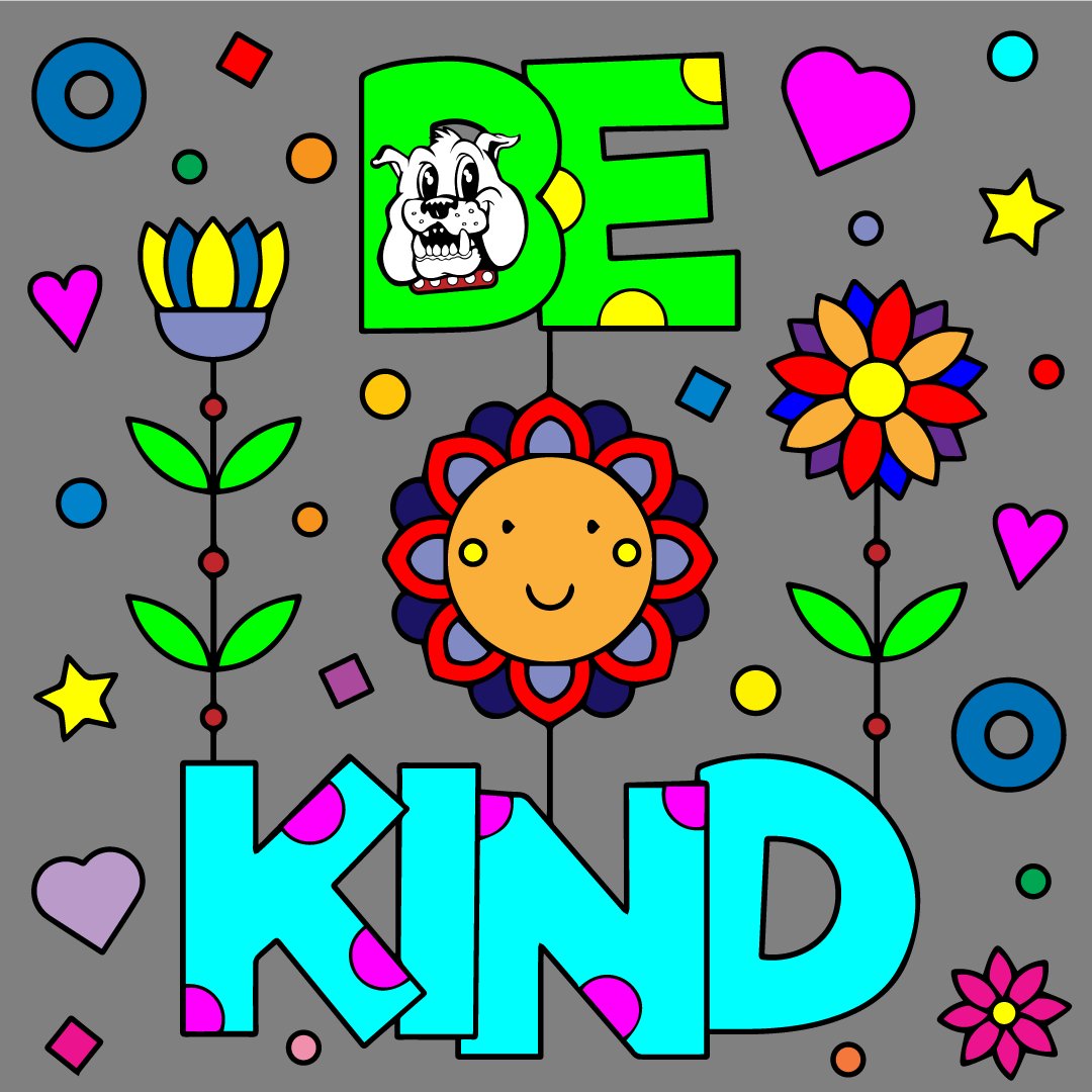 BergesonES's tweet photo. Don't forget Bulldogs, tomorrow is Thoughtful Thursday. Be sure to wear those shirts spreading messages of Kindness! #BeTheDog https://t.co/UxEO10nVxH