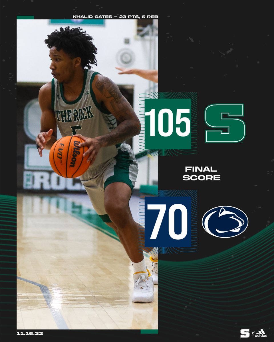MBB: ROCK WINS! Slippery Rock defeats PSU Allegheny 105-70. Khalid Gates led the 2nd half dominance for The Rock, scoring 17 of his game-high 23 points in the half. Amante Britt added 20 points.