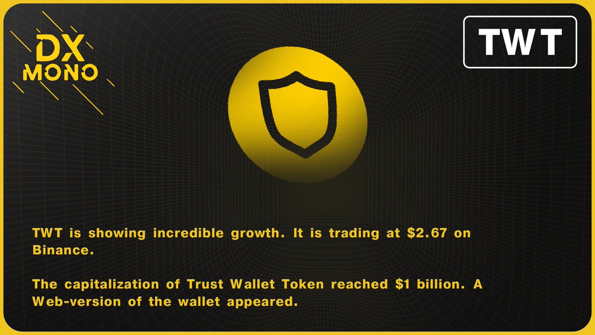 Token from Trust Wallet is breaking records. 

#TrustWallet #TrustWalletToken #TWT #MonoDX