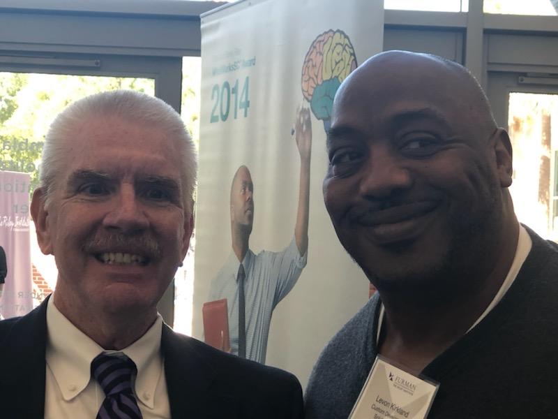 SCFootballHOF's tweet photo. A few weeks ago @levon_kirkland &amp; @DavidPh82160709 @cdsfundraising had the honored privilege to attend the #WhatWorksSC Ceremony at the @rileyinstitute @FurmanU. What a great program to experience! @scbridgebuilder #SCFHOF #SCTop10N2030 https://t.co/WeJ1Xtt2OA