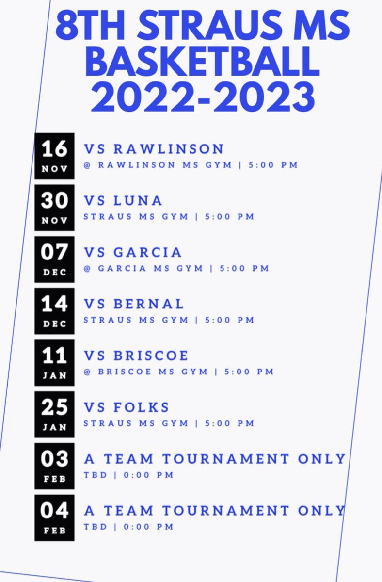 Straus Athletics (@strausathletics) on Twitter photo Our Girls Basketball season tipped off today. We hope to see our fans out all year! #TheStrausWay #TeamStraus <a href="/NISDStraus/">Joe Straus III Middle School</a> Our Girls Basketball season tipped off today. We hope to see our fans out all year! #TheStrausWay #TeamStraus <a href="/NISDStraus/">Joe Straus III Middle School</a>