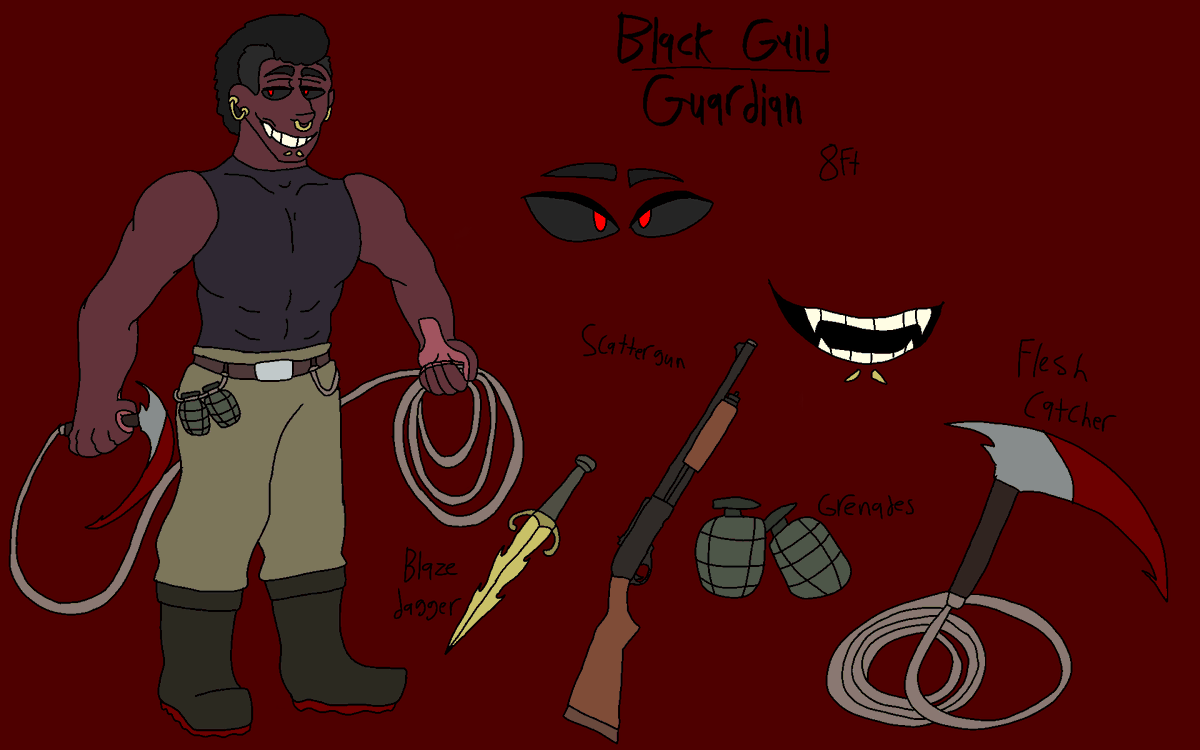 ChaosManiacSim's tweet image. I wonder where the Black Guild strength crest comes from- oh
Meet Guardian, the spirit and strength of the Black Guild. hes the true power of Ultra Charge, and is the reason members grow back injuries during this charge and why they can be extremely strong and aggro