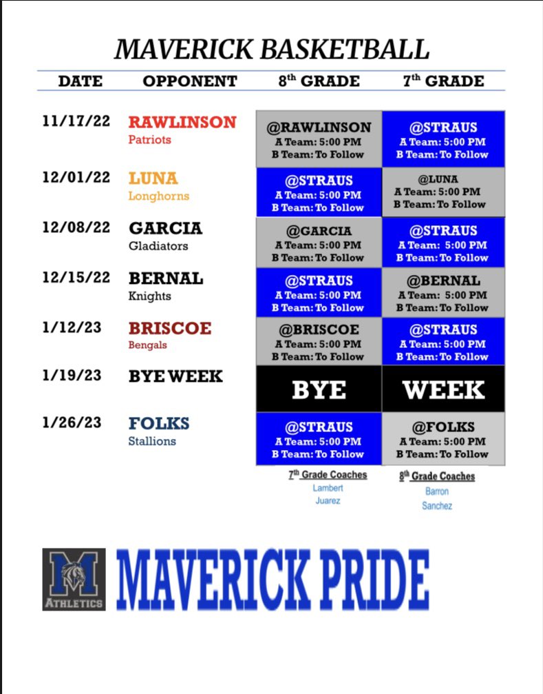 Straus Athletics (@strausathletics) on Twitter photo The Boys Basketball team’s season kicks off tomorrow with our season opener. We hope to see our fans all year! #TheStrausWay #TeamStraus <a href="/NISDStraus/">Joe Straus III Middle School</a> The Boys Basketball team’s season kicks off tomorrow with our season opener. We hope to see our fans all year! #TheStrausWay #TeamStraus <a href="/NISDStraus/">Joe Straus III Middle School</a>
