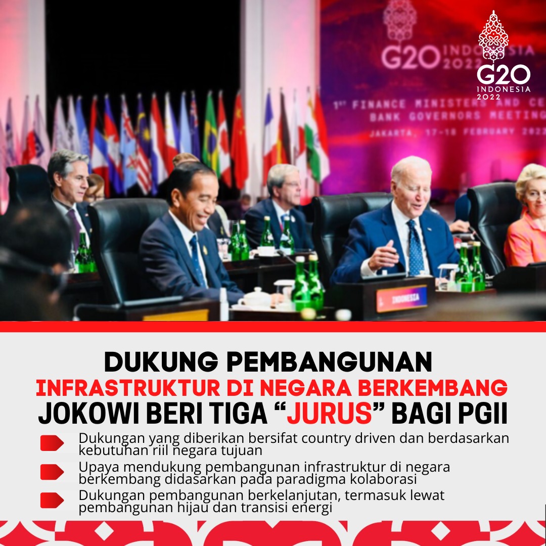 Jokowi menekankan tiga hal penting bagi Partnership for Global Infrastructure and Investment (PGII) dalam mendukung pembangunan infrastruktur di negara berkembang

#FIFAWorldCup | #time4khilafah | Mama Suh | Hoax | Paha | Gibran | Ujan | Indonesia Sukses G20 | Tidur | Indonesians