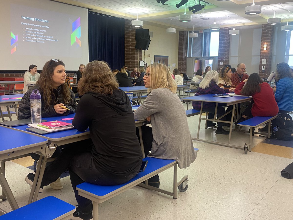 “The work we are doing is a lot…it’s fast…and it’s GOOD. But it’s going to take some time to stick.” Words of wisdom from <a href="/DianaODonnell3/">Diana O'Donnell</a>, leading <a href="/AtteaSchool/">Attea Middle School</a> staff this morning in reflecting on high impact teaming practices. #WeAreD34 #atteaflyers