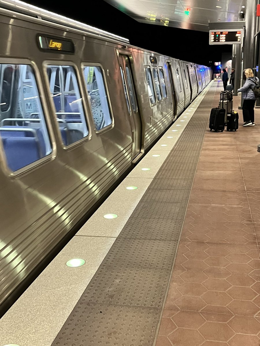Davey S. Kim (@kimdavid63) on Twitter photo Landed at Dulles and took a sweet ride on the new Silver Line extension. Clear signage in baggage claim directs you to underground walkway. Less than 5 minute walk to station. Even managed to catch a 7000K car. Great job <a href="/wmata/">Metro Forward</a> and <a href="/wmataGM/">Randy Clarke</a>!
#RideSilver #SilverLineExtension Landed at Dulles and took a sweet ride on the new Silver Line extension. Clear signage in baggage claim directs you to underground walkway. Less than 5 minute walk to station. Even managed to catch a 7000K car. Great job <a href="/wmata/">Metro Forward</a> and <a href="/wmataGM/">Randy Clarke</a>!
#RideSilver #SilverLineExtension