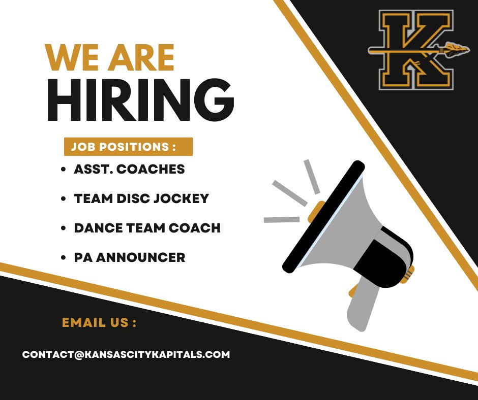 Are you looking for the opportunity to work in sports? Please send us your resume. #kckapitals