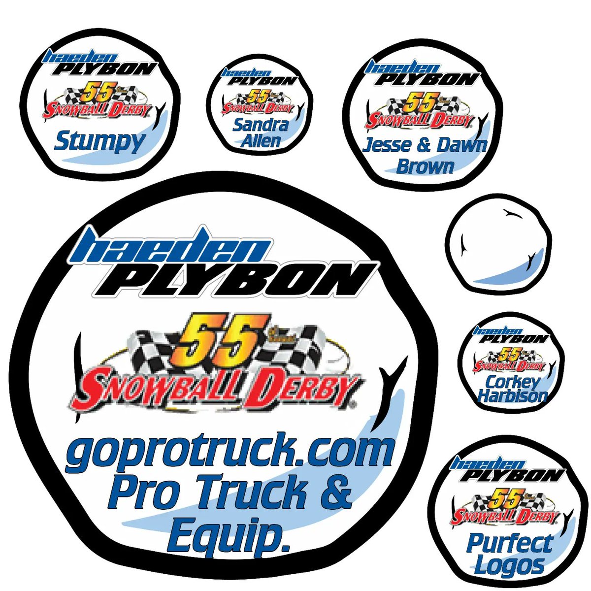 RaceCals's tweet photo. We have more snowballs! We want to give a HUGE thank YOU! Also, the following folks are contributing for larger sponsor decals.

- Impel Construction Co 
- A PRO Auto Body and Towing 
- Hillyard Automotive 

To get your own snowball: https://t.co/0nRwYOXxG5 https://t.co/dXLtOilQbW