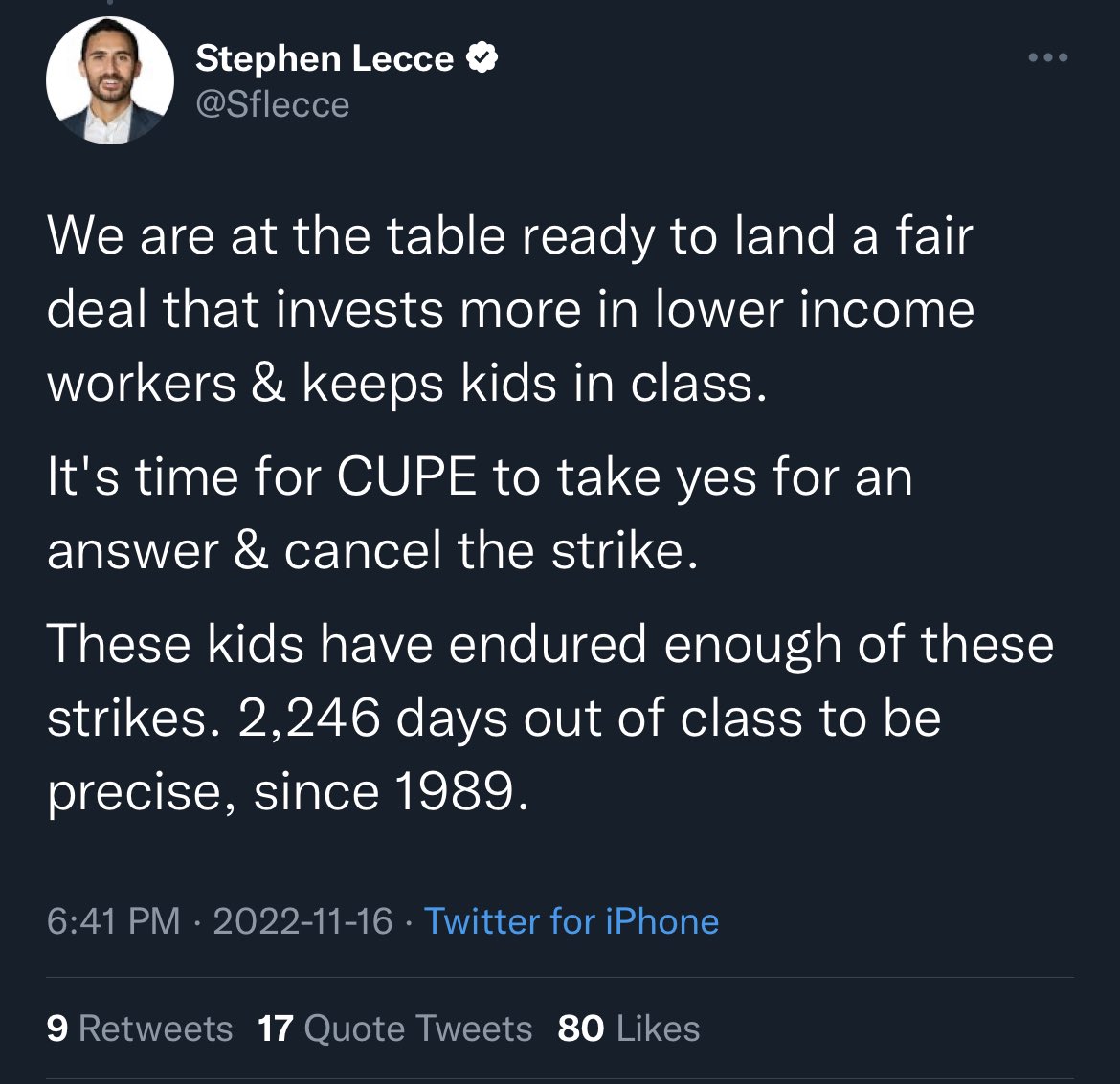 realJ_Mitchell's tweet photo. 2246 days is equivalent to six years. 
Lecce is a moron. 
#OntEd https://t.co/Sxyti4sMO7