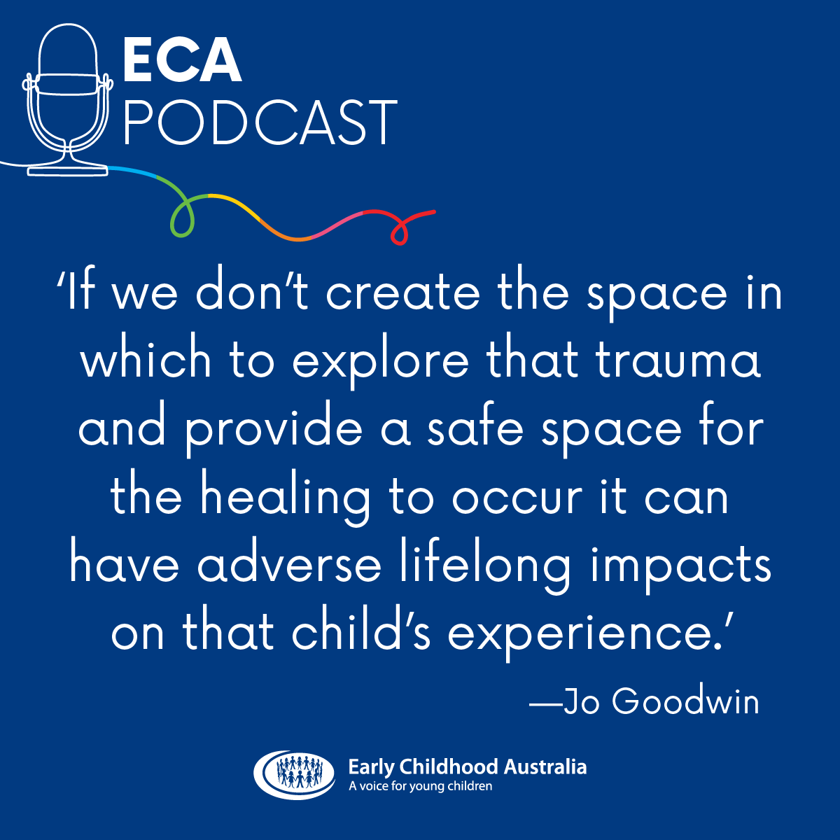 EarlyChildAust's tweet photo. This week on the #ECApodcast Adam and Jo discuss the importance of understanding the connection between trauma-informed practice, creating culturally safe environments and social and emotional wellbeing in early childhood settings. https://t.co/uoWGFMNNro https://t.co/q5zrRpt7te