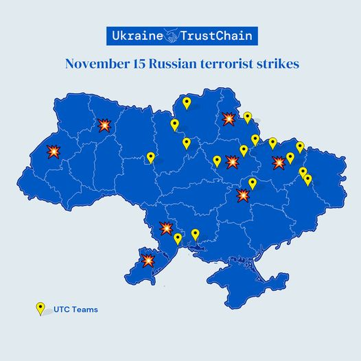 Yesterday more than 100 rockets launched at #Ukrainian cities, #UkraineTrustChain team on the ground sent us this reply.
"Yep, still waiting for lights to come back on so that I can finish your report. Can't get to the bank info. If the power comes back on, will finish today."